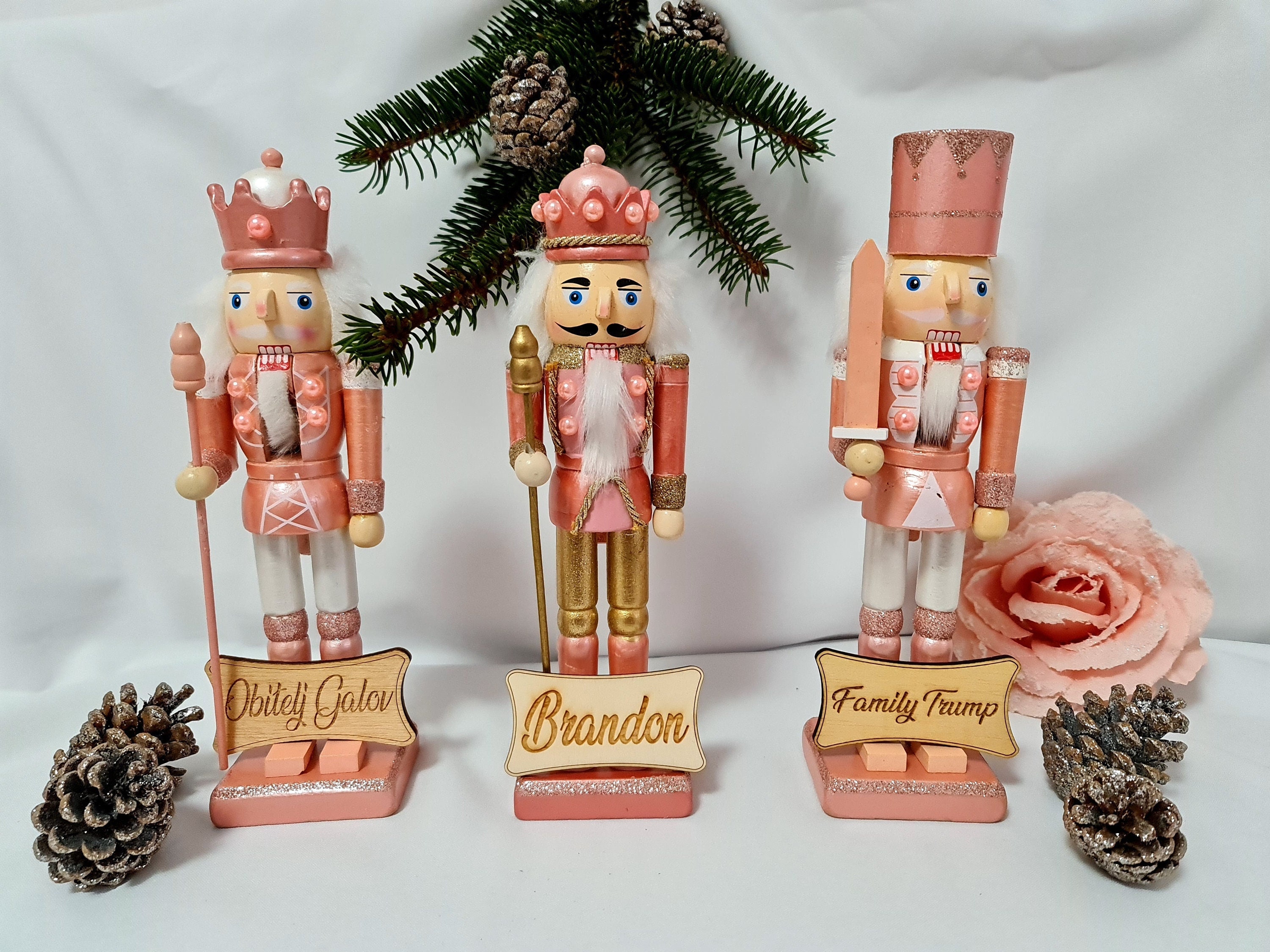 Personalized Pink Nutcracker With Family Name 25cm Etsy