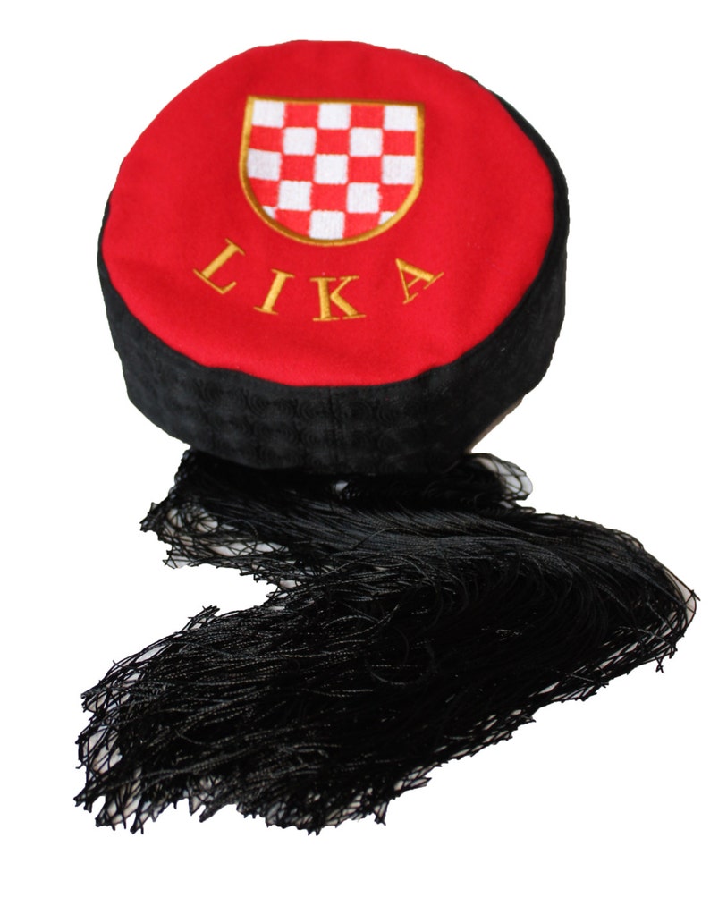 Licka kapa Kicanka Croatian National Costume Traditional Croatian Cap from Lika