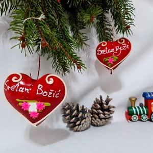 ORIGINAL Personalized Licitar Heart, Gingerbread Christmas Tree Ornament