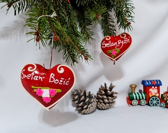 ORIGINAL Personalized Licitar Heart, Gingerbread Christmas Tree Ornament