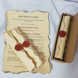 SAMPLE Vintage Wedding Scroll Invitation Handmade with Wax Seal Stamp, Sample Piece image 4