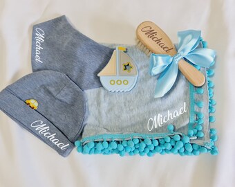 Personalisiertes Babyparty Geschenk-Set, Jungen