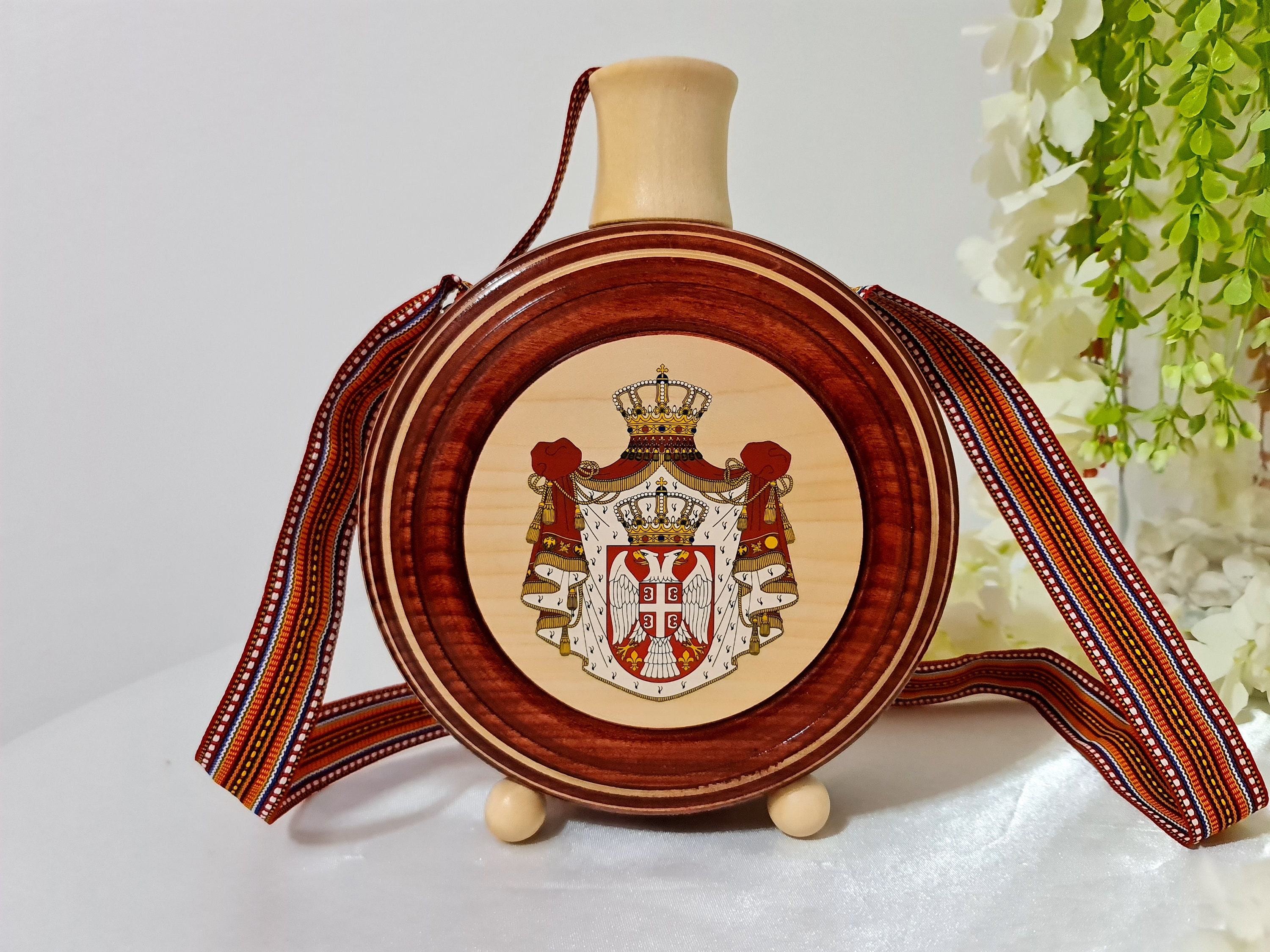 Serbian Cuturica, Wooden Flask, Personalized on Both Sides, Size S-XL