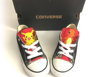 Pokemon Shoes, Pokemon Converse Sneakers, Pikachu, Charmander, Bulbasaur, Eevee, Meowth, Squirtle