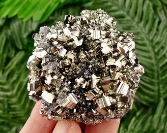 Quartz, Pyrite, Rare Crystal, Natural Mineral, Raw Crystal, Quartz Cluster,  Mineral Specimen, Borieva Mine Bulgaria, Madan Ore Field