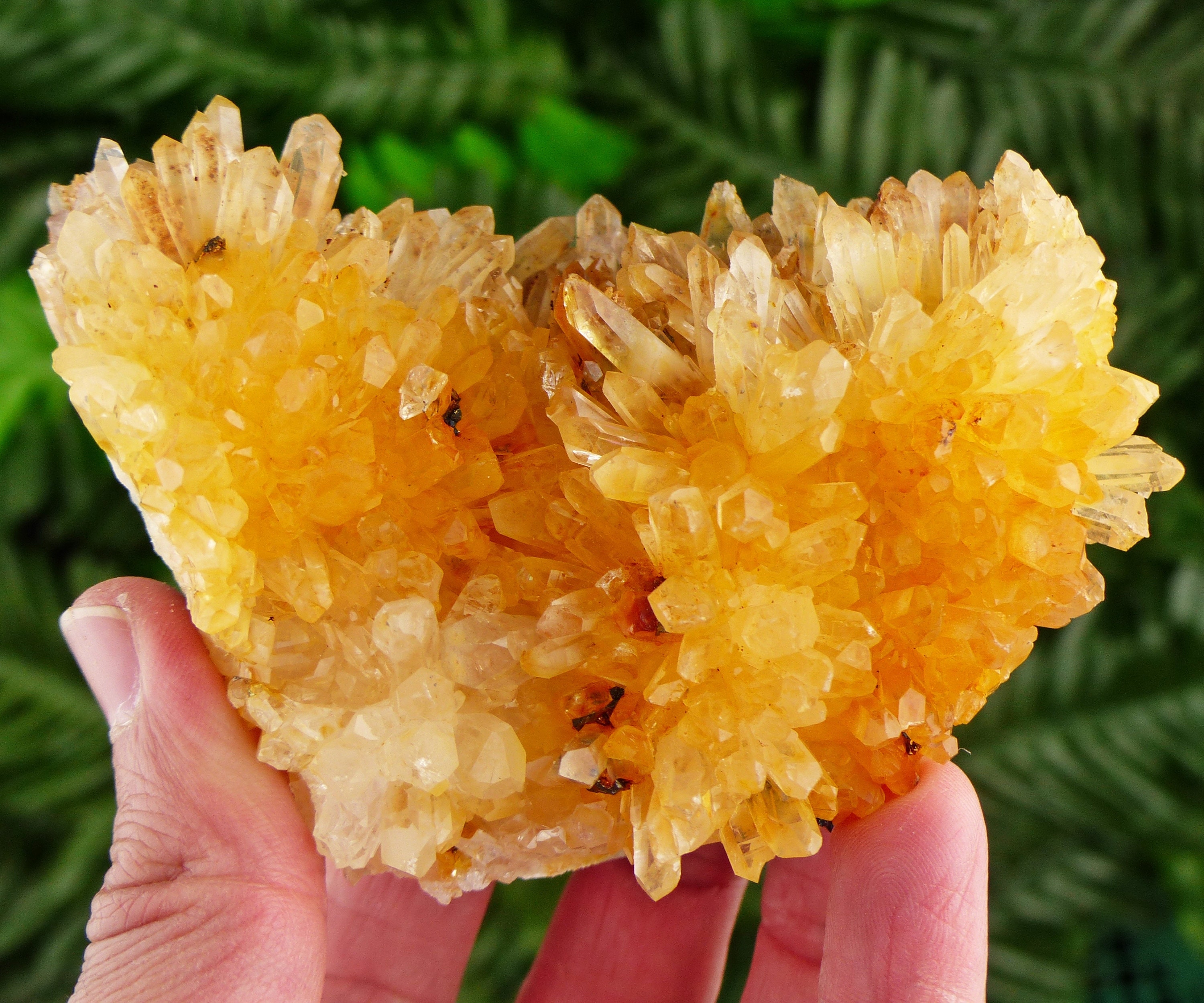 Amazing Clear Quartz With Iron Oxide, Raw Crystal, Natural Mineral