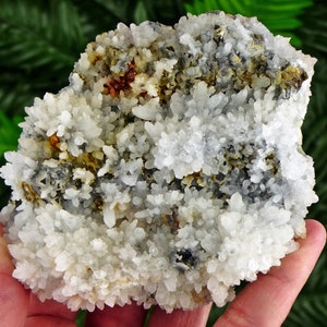Amazing Milky Quartz with Sphalerite and Iron Oxide, Raw Crystal, Natural Mineral, Healing Crystal, Mineral Specimen B2933