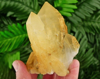 Quartz, Iron Oxide, Orange Quartz, Raw Crystal, Natural Mineral, Crystal Cluster, Healing Crystal, Mineral Specimen, Drujba Mine Bulgaria