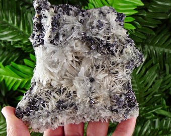 Museum Needle Quartz with Sphalerite and Calcite, Raw Crystal, Natural Mineral, Healing Crystal, Mineral Specimen B4027