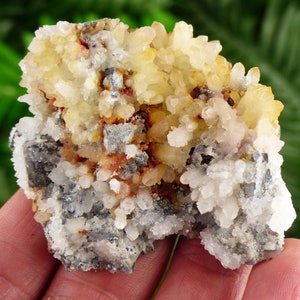Amazing Milky Quartz with Galena and Iron Oxide, Raw Crystal, Natural Mineral, Healing Crystal, Mineral Specimen B2959