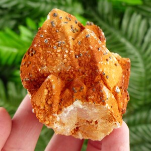 Rare Milky Quartz with Calcite cover with Iron Oxide and Sphalerite, Raw Crystal, Natural Mineral, Healing Crystal, Mineral Specimen B2697