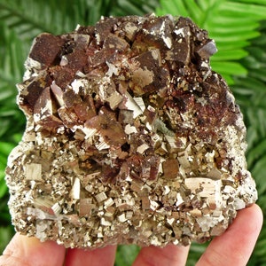 Amazing Pyrite with Hematite, Pyrite and Hematite, Red Pyrite, Crystal, Mineral, Natural Crystal B581