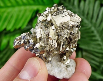 Calcite, Pyrite Cubes, Raw Crystal, Natural Mineral, Crystal Cluster, Healing Stone, Mineral Specimen, Borieva Mine Bulgaria