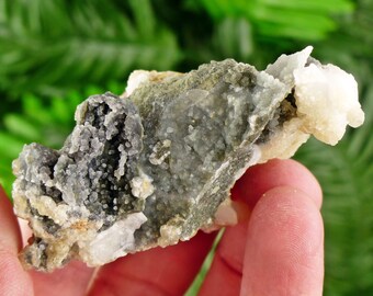 Incredibile Calcedonio con Calcite, Cristallo Grezzo, Minerale Naturale, Cristallo Curativo, Cristallo della Spiritualità, Esemplare Minerale B3107