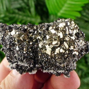 Pyrite with Sphalerite Crystal, Pyrite Crystal, Raw Crystal, Natural Mineral, Crystal Cluster, Healing Crystal, Mineral Specimen B802