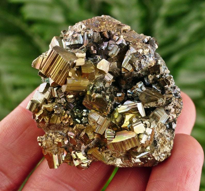 Amazing Iridescent PYRITE Fool's Gold Crystal from Etsy