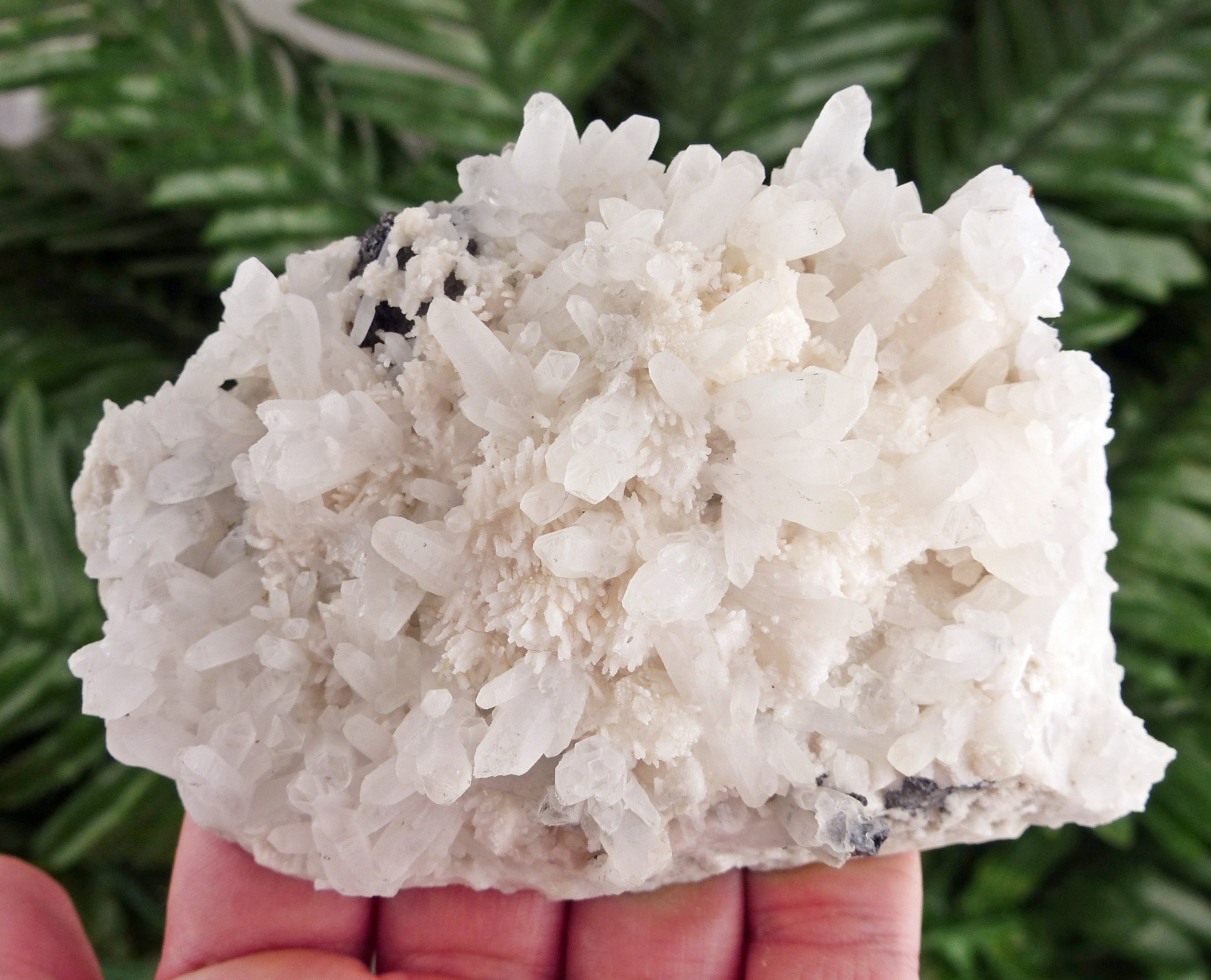 Amazing Milky Quartz with Needle Calcite Crystal Mineral Etsy
