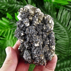 Pyrite with Sphalerite Crystal, Pyrite Crystal, Raw Crystal, Natural Mineral, Crystal Cluster, Healing Crystal, Mineral Specimen B241