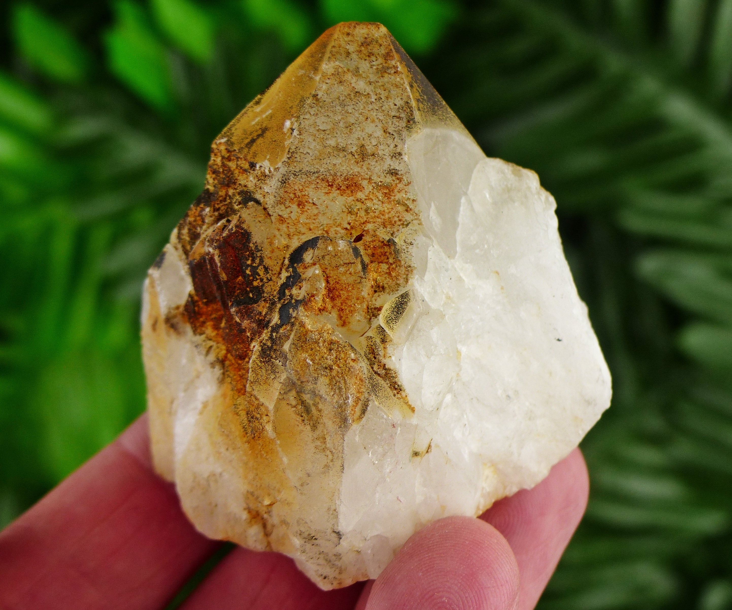 Quartz With Iron Oxide, Raw Crystal, Natural Mineral, Healing