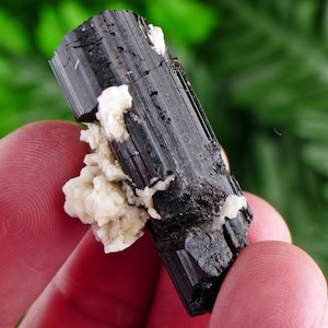 Black Tourmaline with Feldspar, Tourmaline Crystal, Natural Crystal, Natural Tourmaline, Mineral, Black Tourmaline B1773