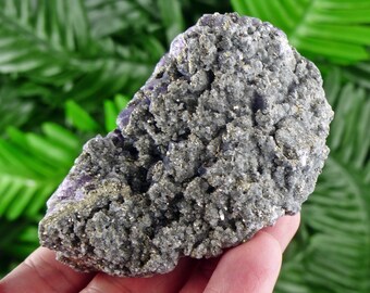 Amethyst with Pyrite and Chalcedony, Purple Crystals, Mineral, Raw Crystals, Healing Crystals and Stones, Pyrite, Amethyst