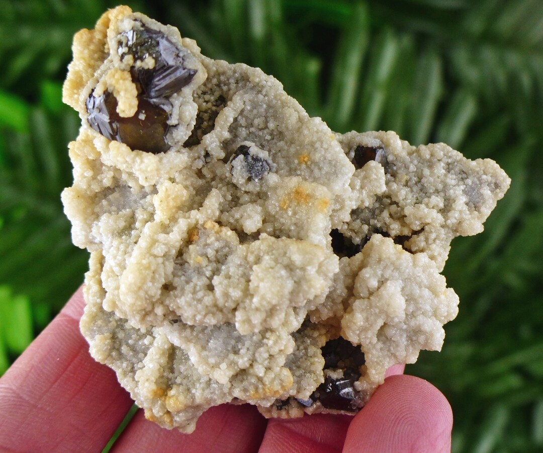 Gem Sphalerite Var. Cleiophane With Calcite, Sphalerite, Raw Crystals