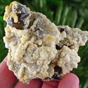 Gem Sphalerite var. Cleiophane with Calcite, Sphalerite, Raw Crystals, Natural Minerals, Crystal Cluster B1721