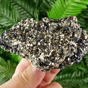 Pyrite with Sphalerite Crystal, Pyrite Crystal, Raw Crystal, Natural Mineral, Crystal Cluster, Healing Crystal, Mineral Specimen B273