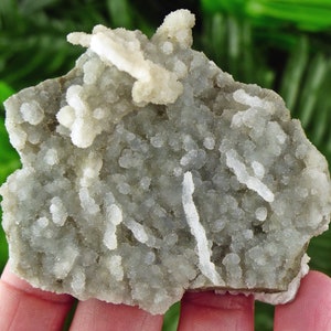 Erstaunlicher grüner Chalcedon mit Chlorit, Rohkristall, natürliches Mineral, Spiritualität Kristall, Mineralprobe B1835