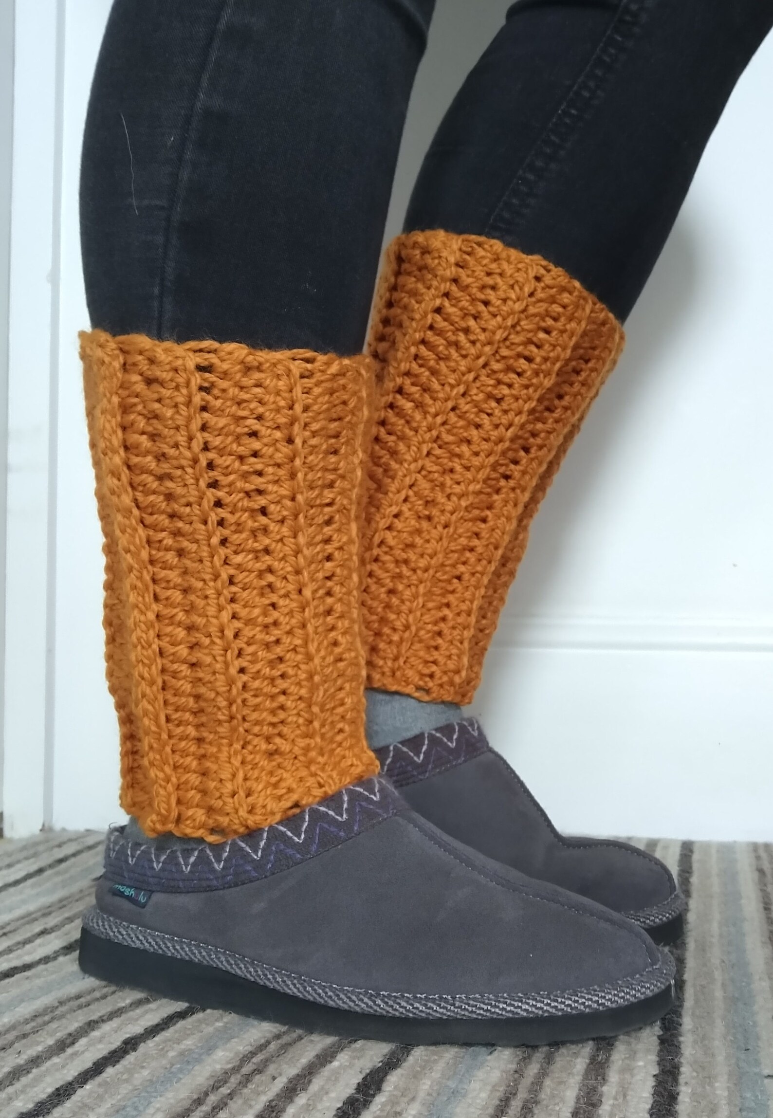 Orange Leg Warmers Chunky Crochet Winter Accessories Etsy