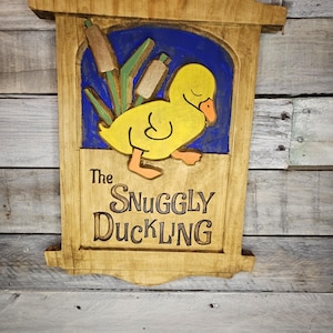 The Snuggly Duckling Wooden Pub Sign