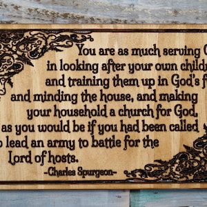 Charles Spurgeon Quote Carved Wooden Sign
