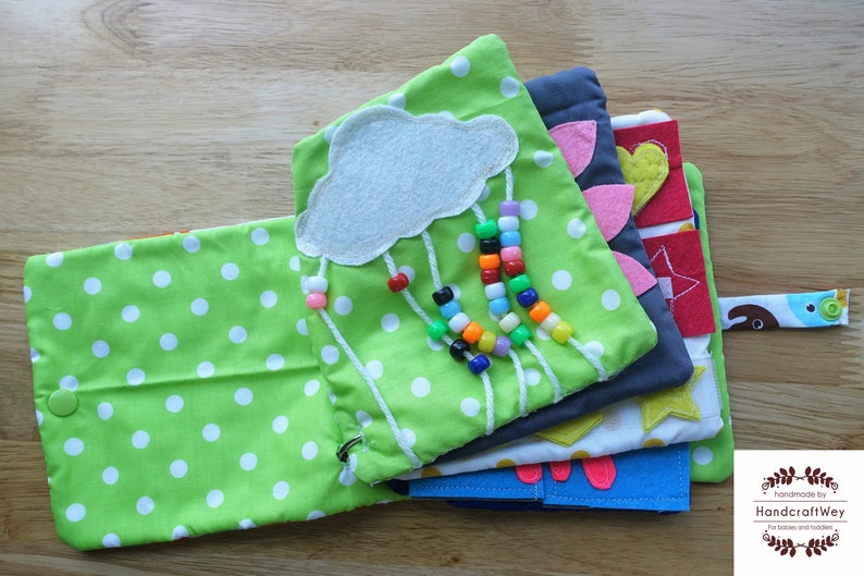 custom name add on option available Custom toddler busy quiet book felt fabric activity book choose between 5-8 pages