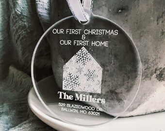 Personalized Our First Home Ornament 2023 - First Christmas In Our New Home - New Home Keepsake - House Ornament Gift - My New Home