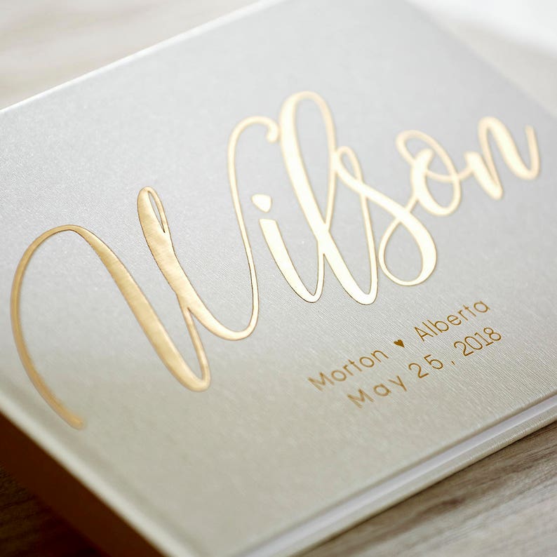 Gold Foil Wedding Guest Book Alternative Custom Wedding Guestbook Rustic Guest Book Unique Wedding Guest Book Gold Foil Ideas Book imagem 2