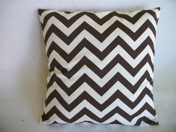 Brown Chevron Pillow Cover 16 X 16 Chevron Pattern Etsy