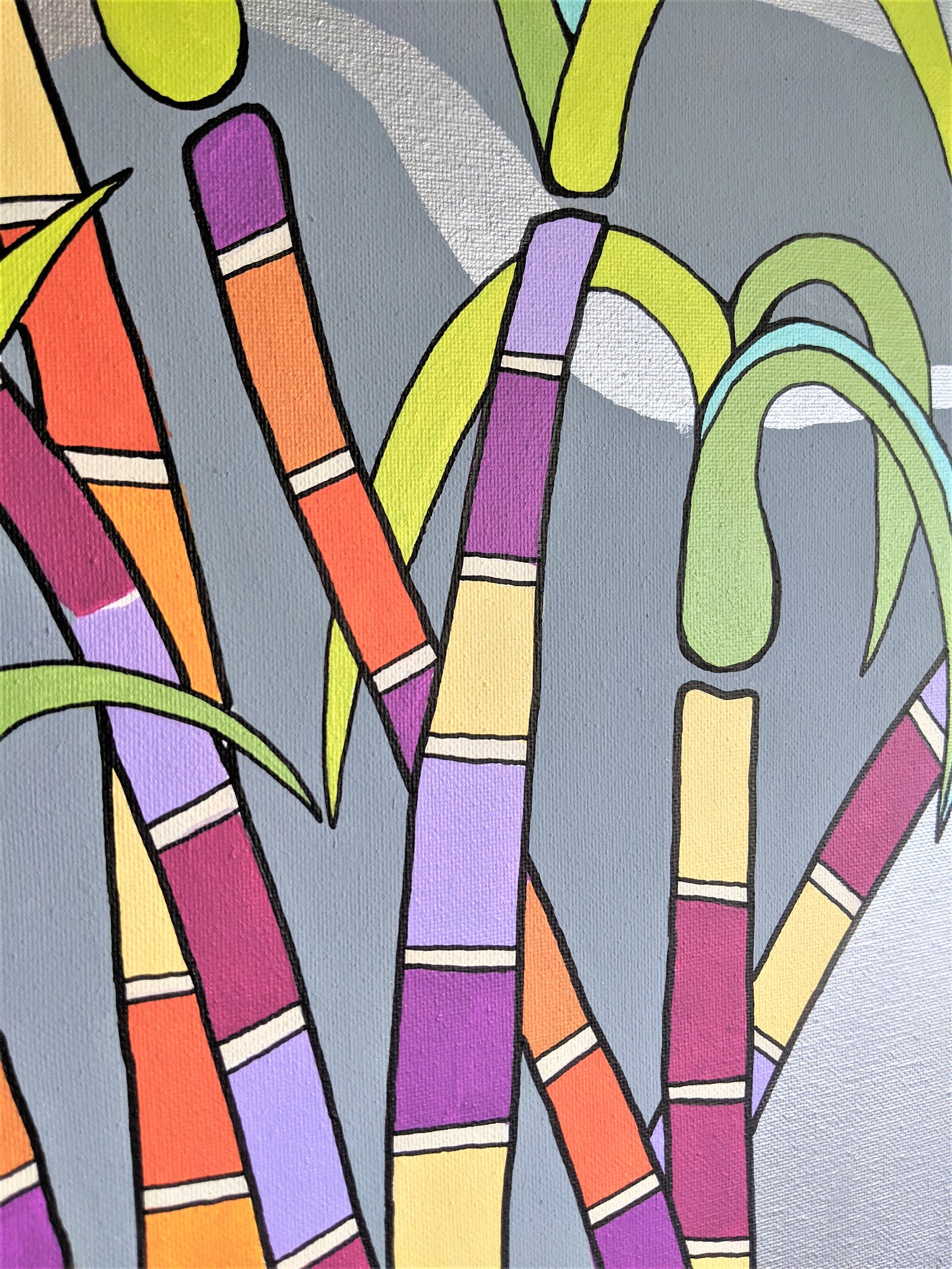 Colorful Sugar Cane Painting Canvas Nursery Art Etsy