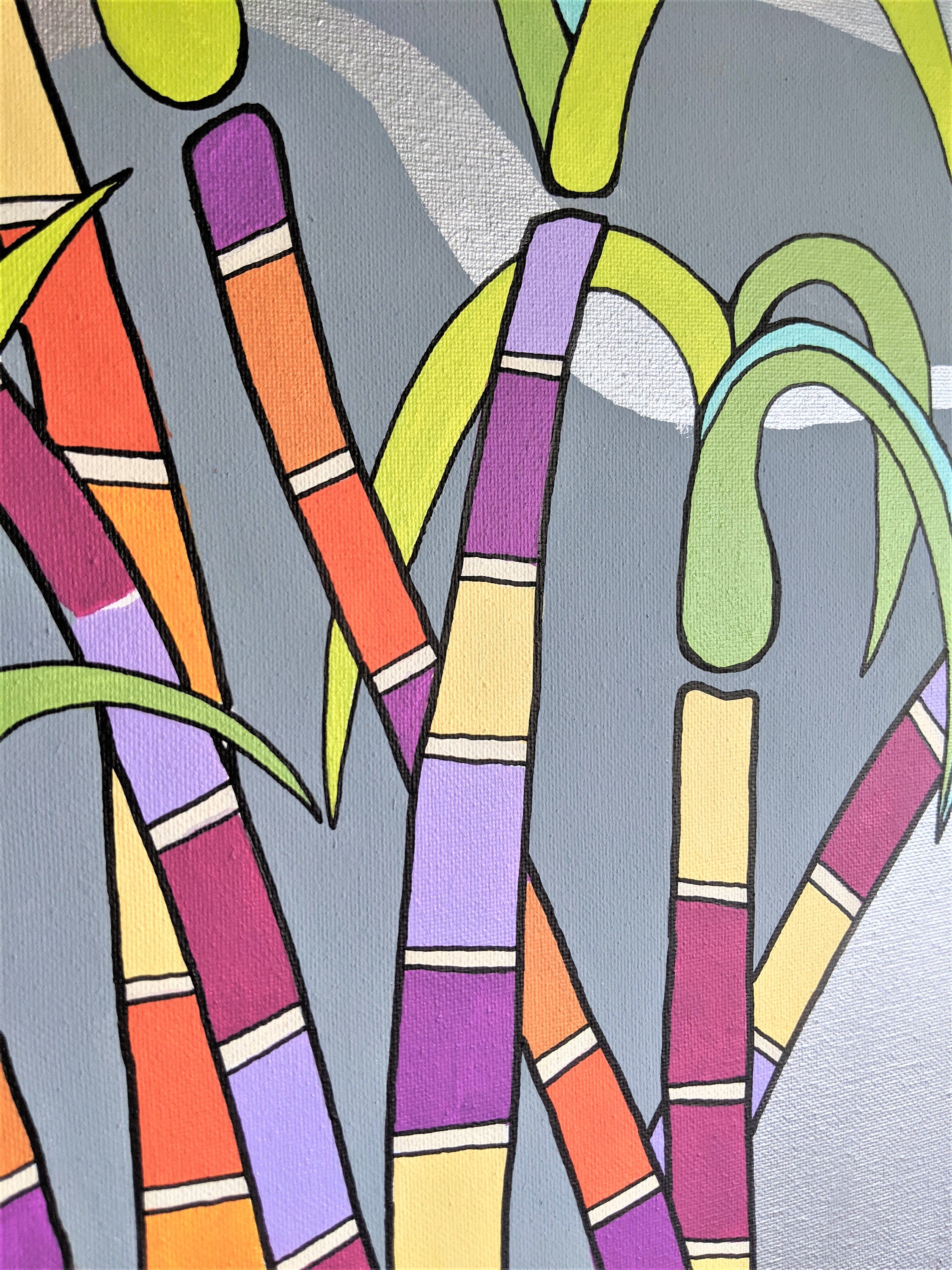 Colorful Sugar Cane Painting Canvas Nursery Art Etsy