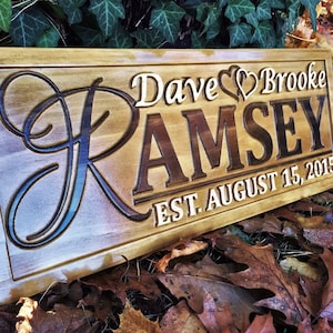 Personalized Couples Gift Personalized Wedding Gift Last Name Established Sign Personalized Family Name Sign Anniversary Custom Wooden Sign