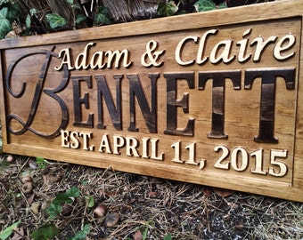 Personalized Wedding Gift Last Name Established Sign Family Name Sign Wooden Sign Custom Wood Sign Anniversary Couple Gift Personalized Sign