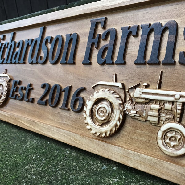 Personalized Farmhouse Decor Custom Farmhouse Sign Country Home Decor Wood Anniversary Tractor Ranch Wall Wedding Gift Wooden Farm Sign