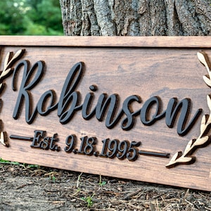 Last Name Sign Wood Wall Decor Nursery Name Sign Baby - Etsy