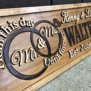 Mr and Mrs Sign Wooden Wedding Signs Wood Wedding Gift Custom Engagement Gift Established Marriage Bridal Shower Personalized Couple Gift