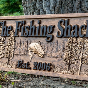 Fishing Gifts for Men | Lake House Decor | Fishing Decor | Cottage Decor | Man Cave Sign | Fishing Wall Art | Cabin Decor 3D Wood Bass Decor