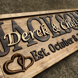 Personalized Wedding Gift for Couple Bridal Shower Gift Established Wedding Sign Last Name Sign Engagement Gift Custom Wood Anniversary Gift