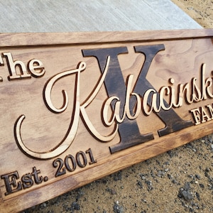 Personalized Anniversary Gifts for Him Wedding Gift for Her 3D Custom Wood Sign 5 Year Anniversary Gift for Wife Established Last Name Sign