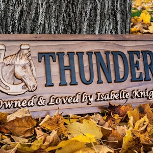 Horse Stall Ranch Sign Horse Barn Decor Rustic Wood Sign Personalized Couples Gift Custom Wooden Sign Horse Name Sign Horse Stable Sign