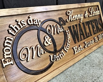 Mr and Mrs Sign Wooden Wedding Signs Wood Wedding Gift Custom Engagement Gift Established Marriage Bridal Shower Personalized Couple Gift