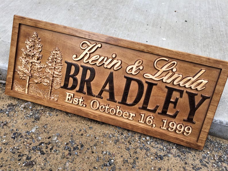 Custom Wood Sign | Family Name Sign | Last Name Sign | Personalized Wedding Gift | Anniversary Gift | Established Sign | Wedding Sign Decor bild 4