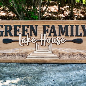 Personalized 3D Wooden Lake House Nautical Decor | Boat Decor, Custom Lake Decor, Lake House Decor, Lake Gifts, Beach Decor, Lake House Sign bild 4